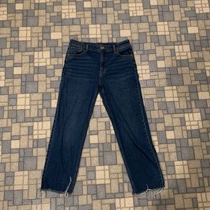 raw hem straight leg jeans